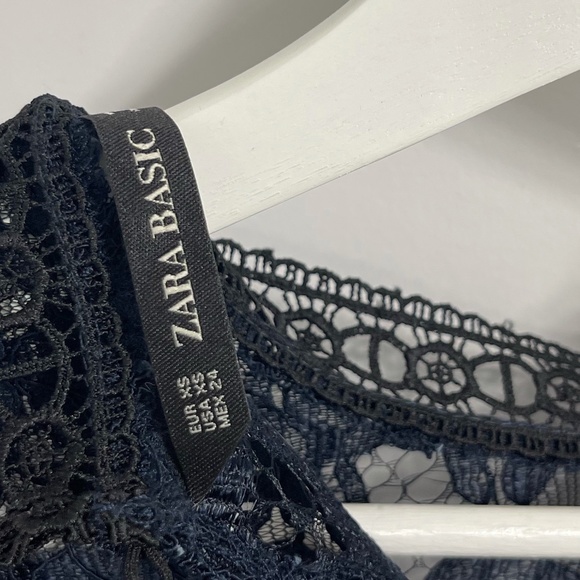 Zara - Lace Navy Dress - Size XS - Mini Cocktail - Picture 6 of 6